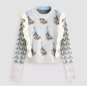 Cider Blue and Cream Knit Sweater